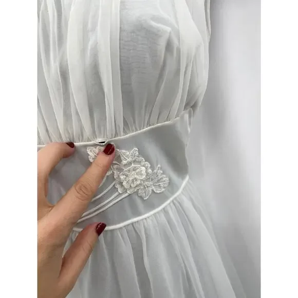 vintage sheer white chiffon lingerie nightgown